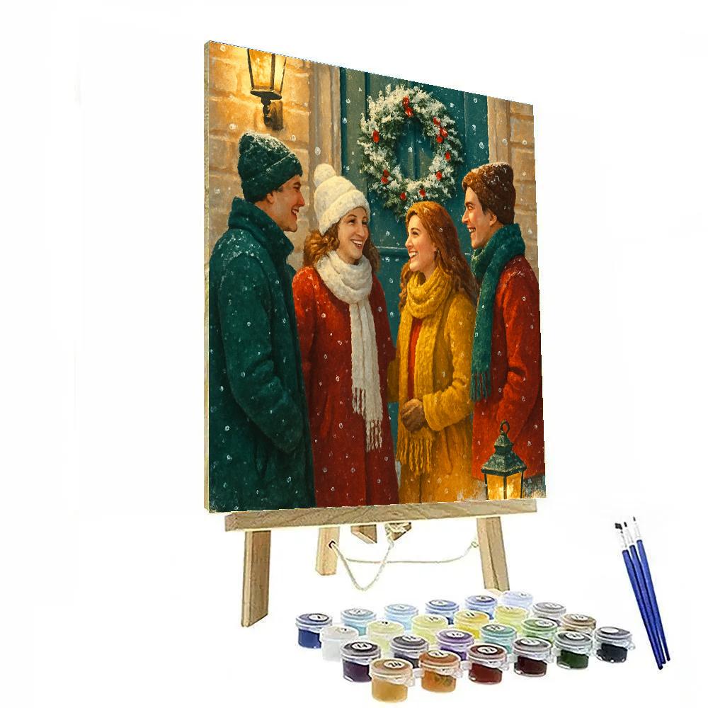 Snowy Wreath Welcome Painting by numbers kit