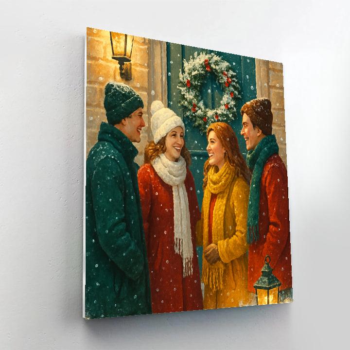 Snowy Wreath Welcome Painting by numbers kit