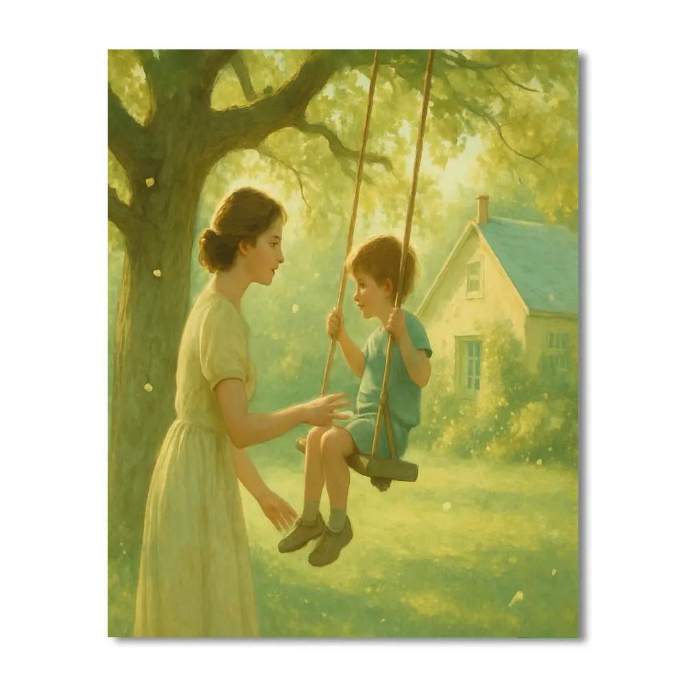 Garden Swing Afternoon With Mom DIY paint by numbers
