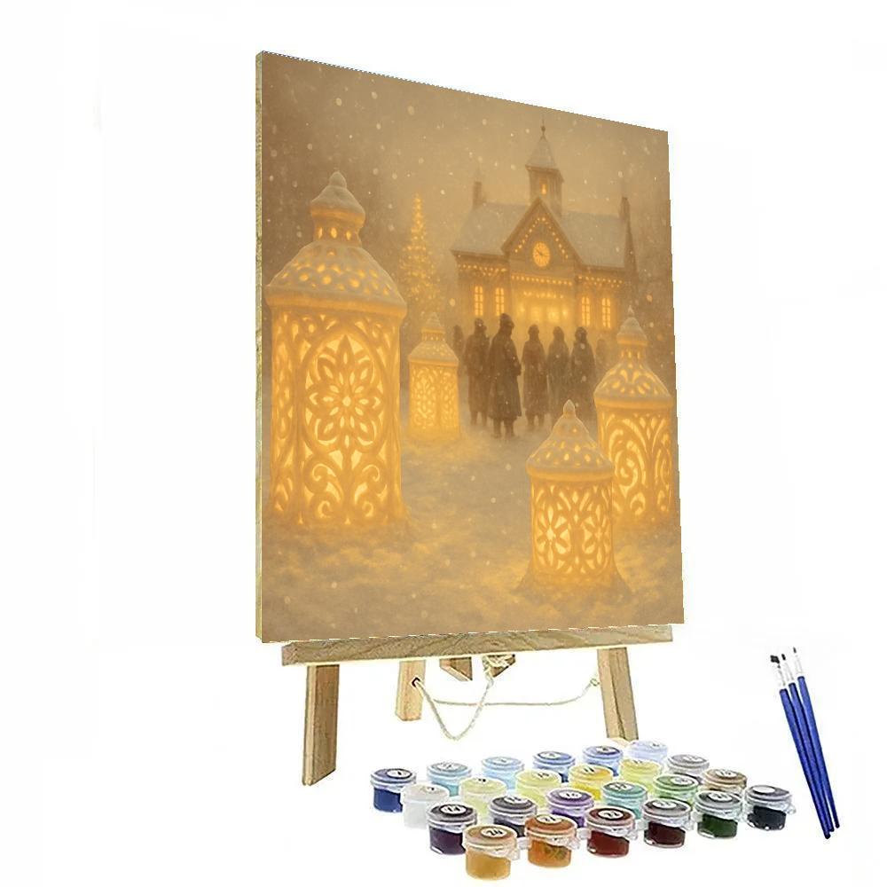 Carved Snow Lantern Festival paint by number