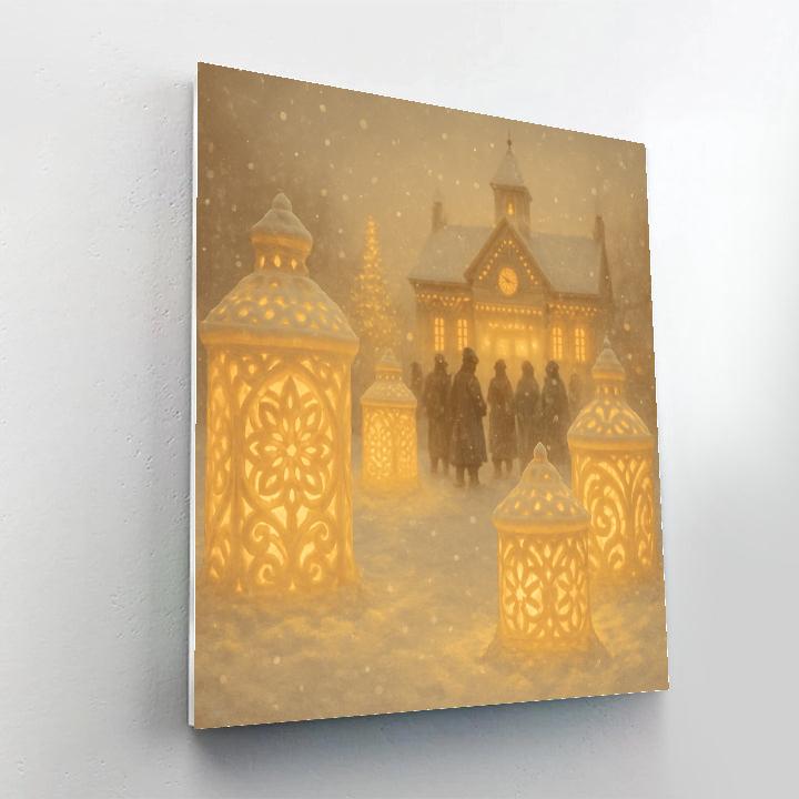 Carved Snow Lantern Festival paint by number