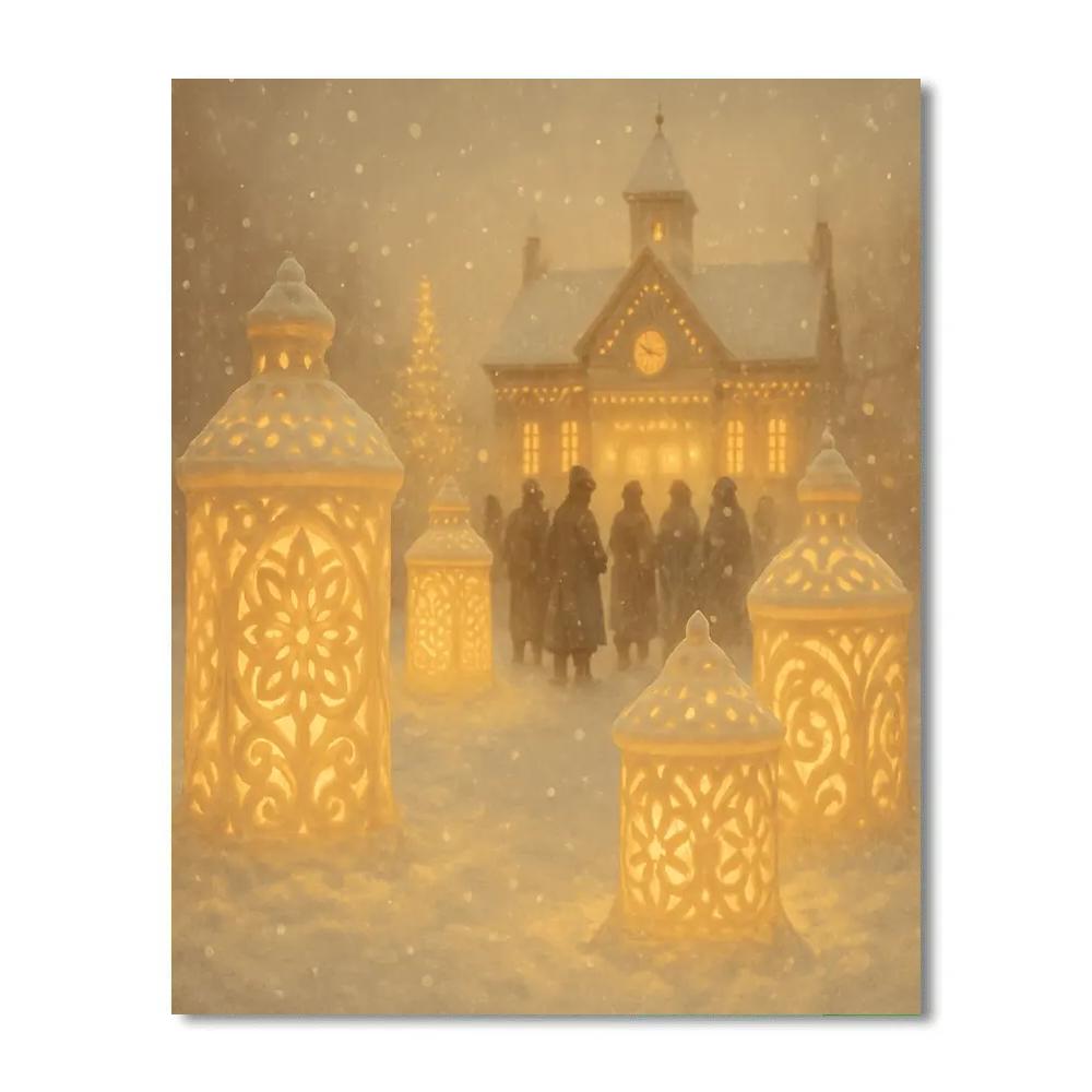 Carved Snow Lantern Festival paint by number