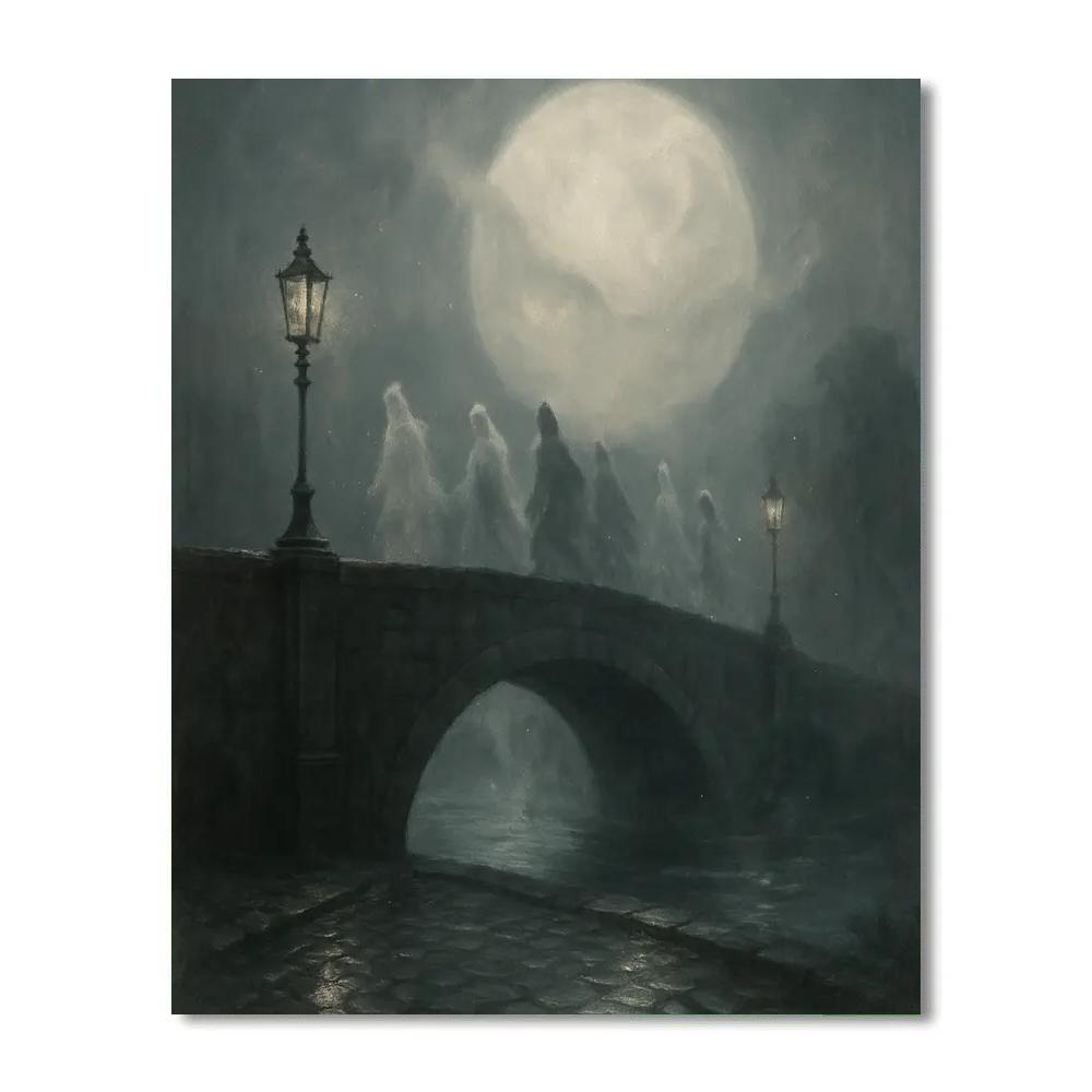 Specter Bridge At Moonfall Paint by numbers art