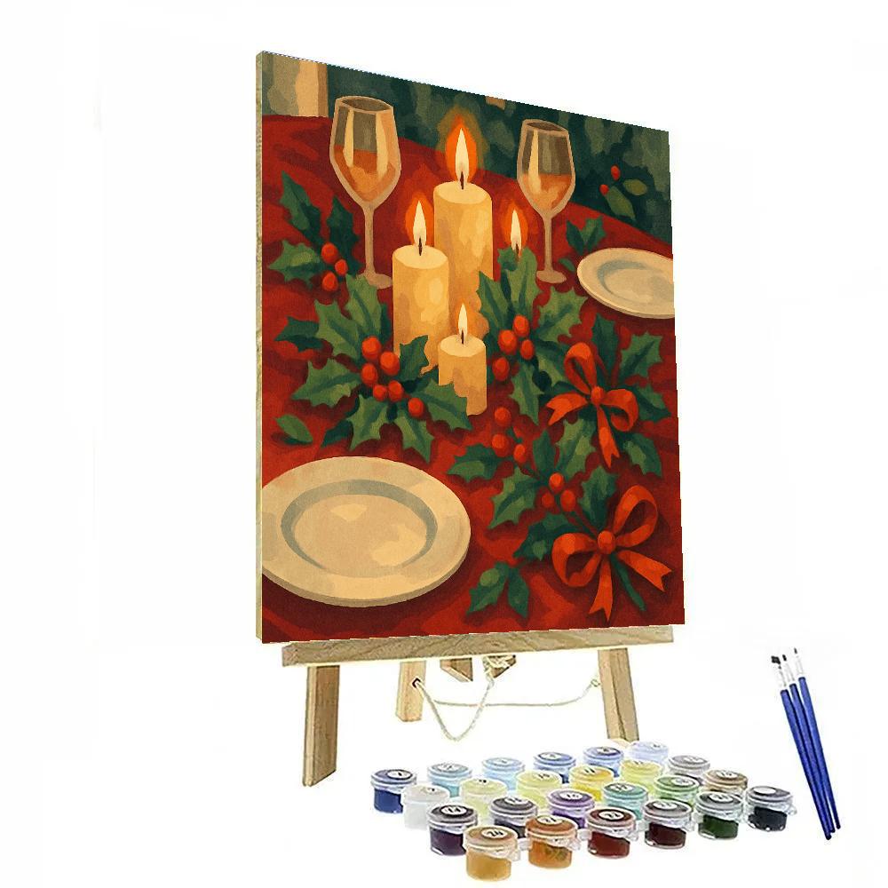Candles On The Christmas Table Number painting