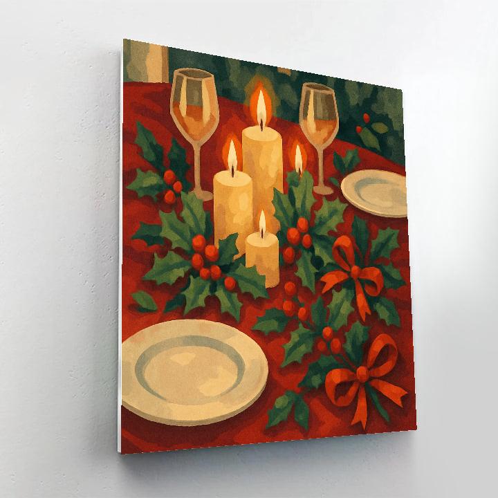 Candles On The Christmas Table Number painting