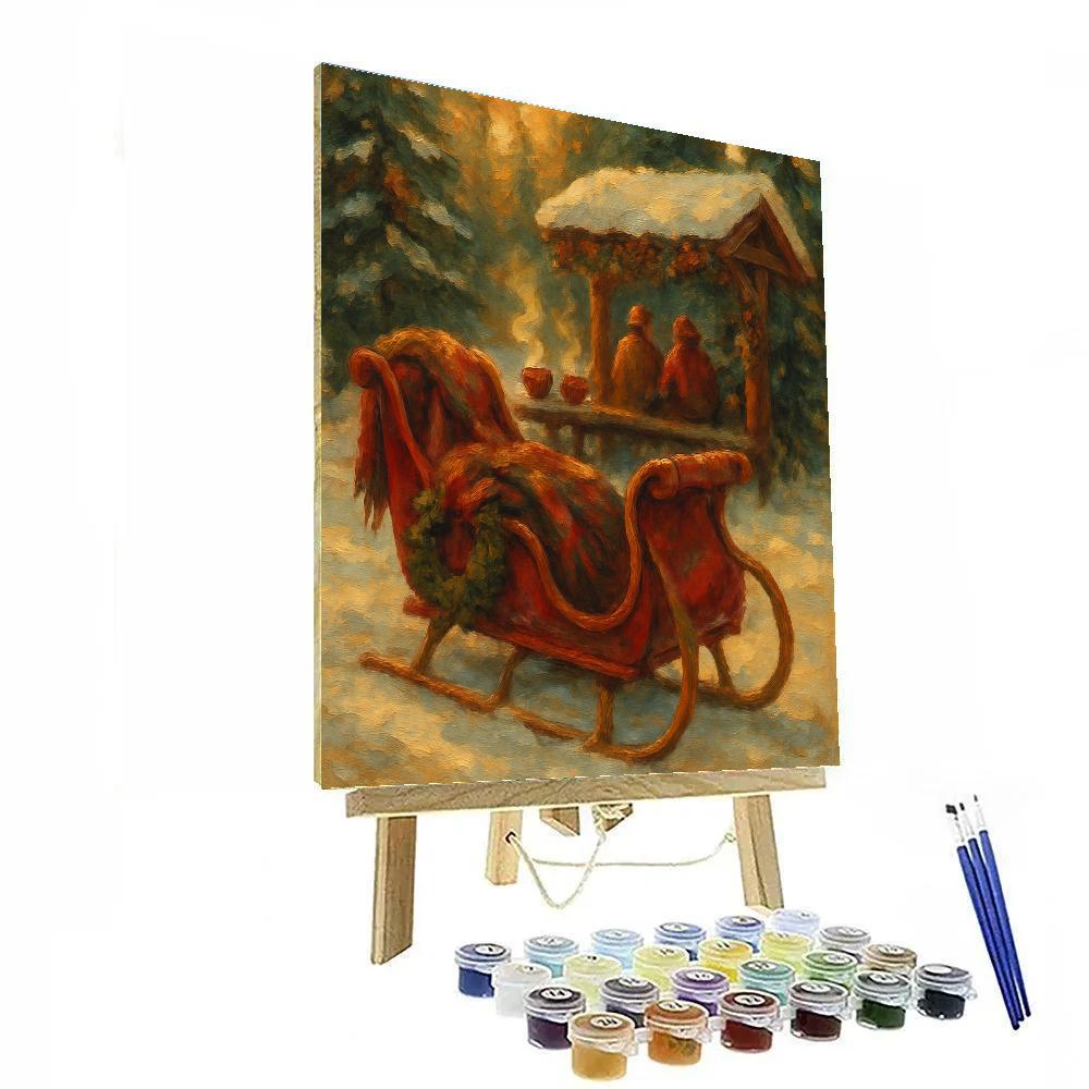 Pinecone Sleigh Stop paint by number