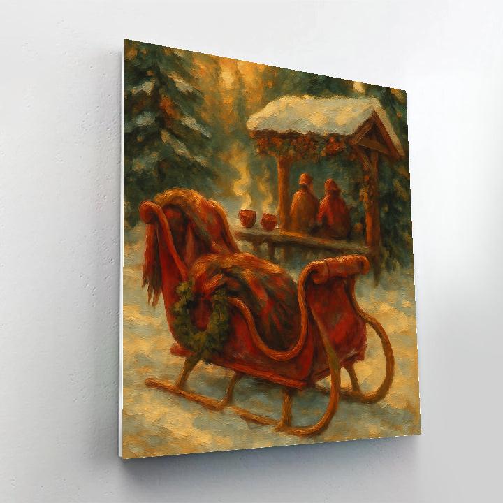 Pinecone Sleigh Stop paint by number