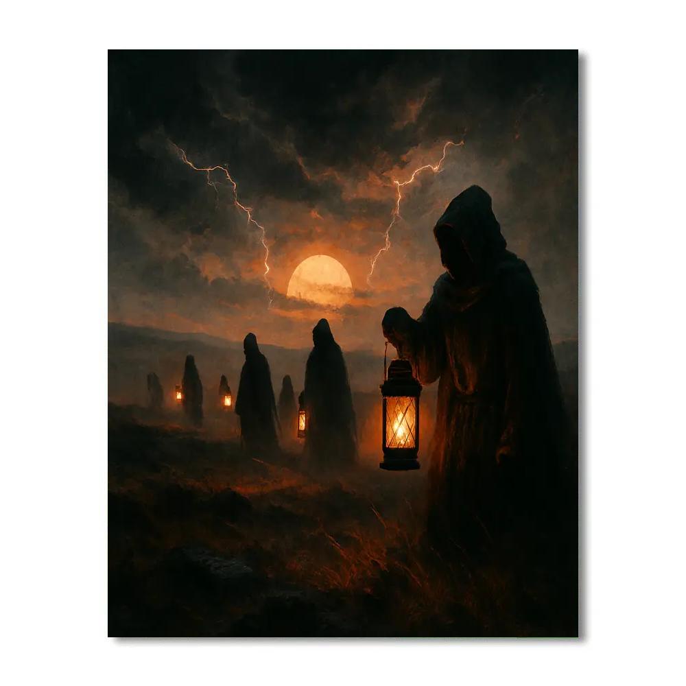 Lanterns Over The Moor paint by color