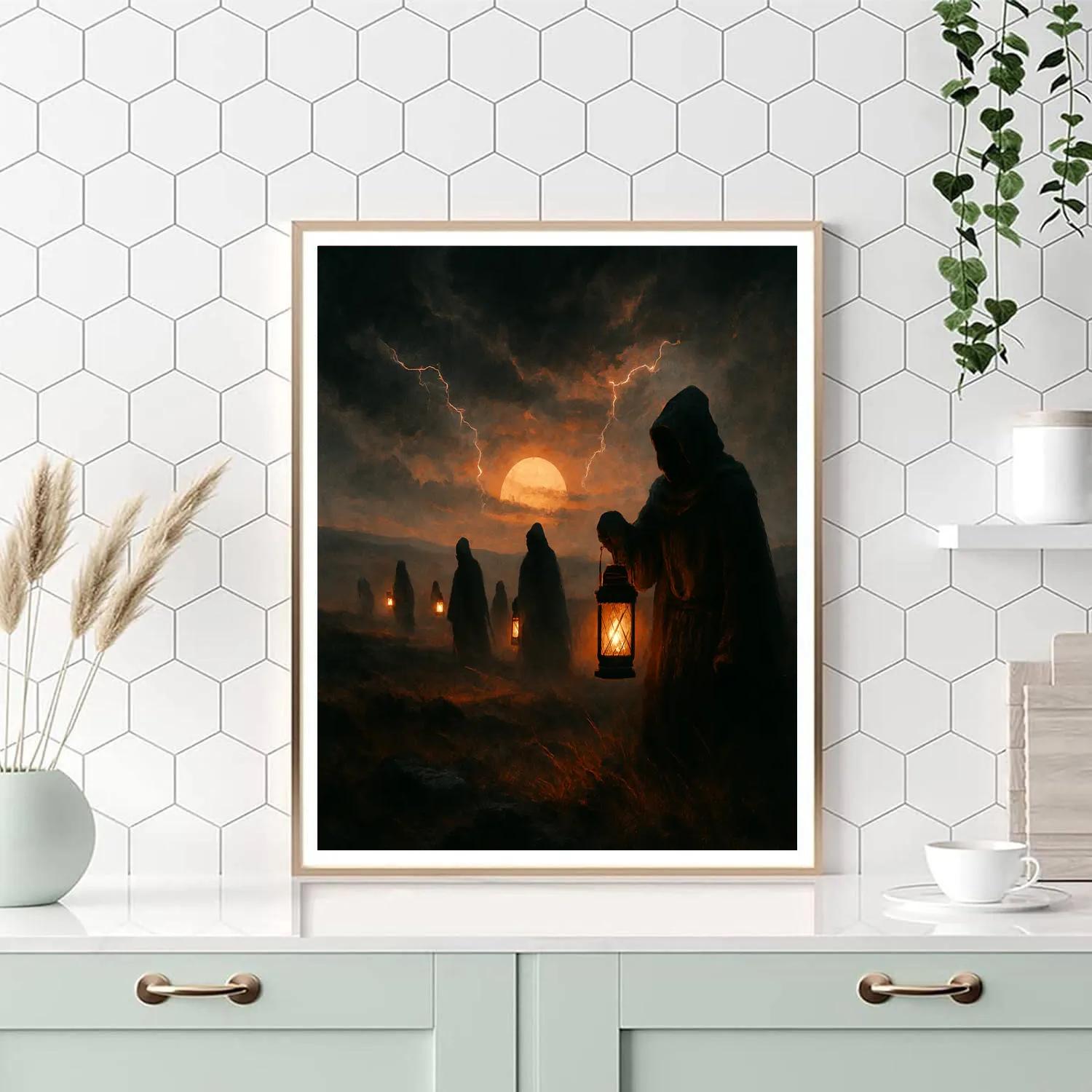 Lanterns Over The Moor paint by color