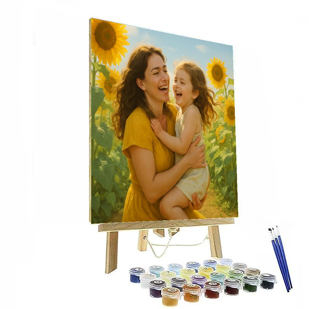 Moments Of Joy In The Sunflower Field paint by numbers