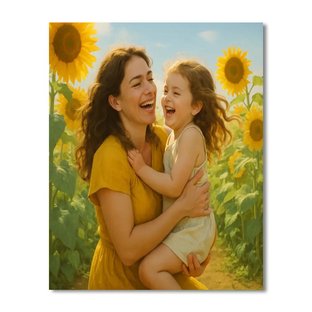 Moments Of Joy In The Sunflower Field paint by numbers