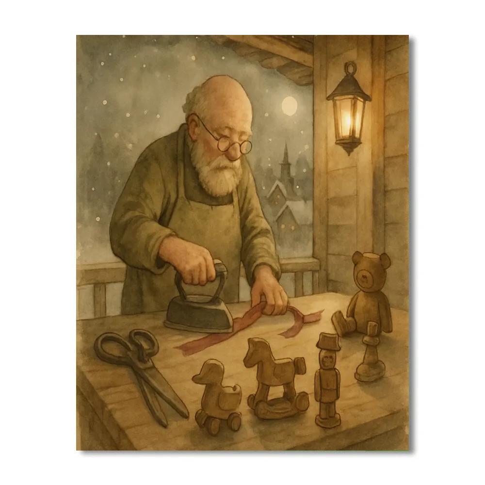 Midwinter Toymaker Porch Light Number painting