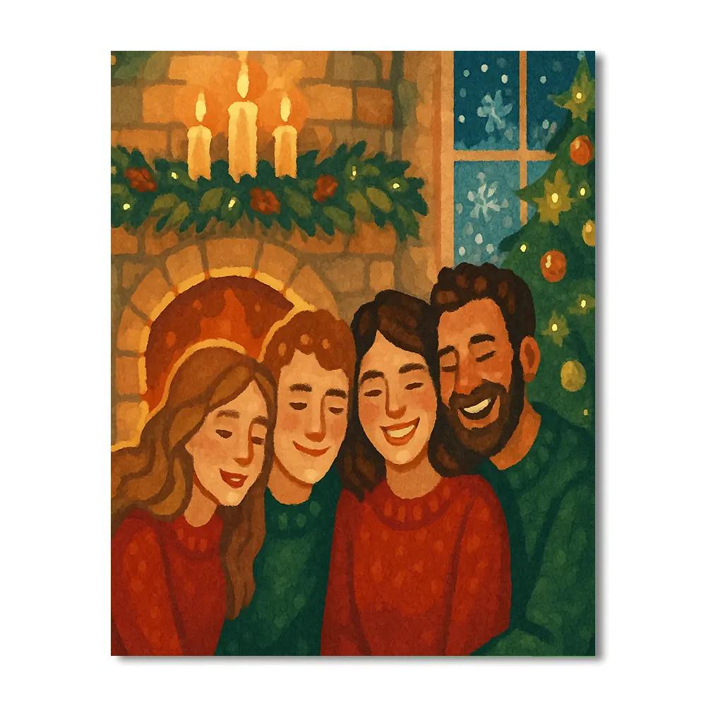 Cozy Winter Gathering DIY paint by numbers