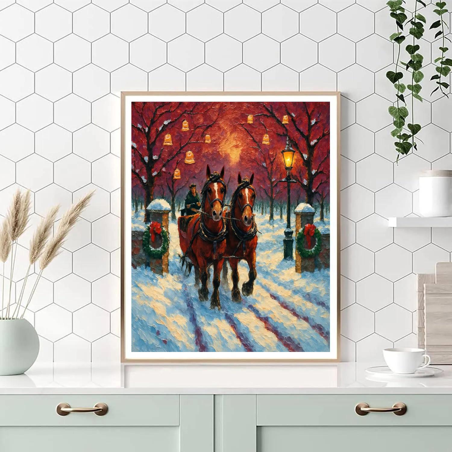 Sleigh Bell Orchard Crossing Paint by numbers kits