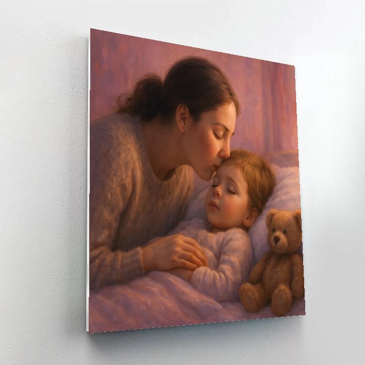A Mothers Gentle Kiss Goodnight Number painting