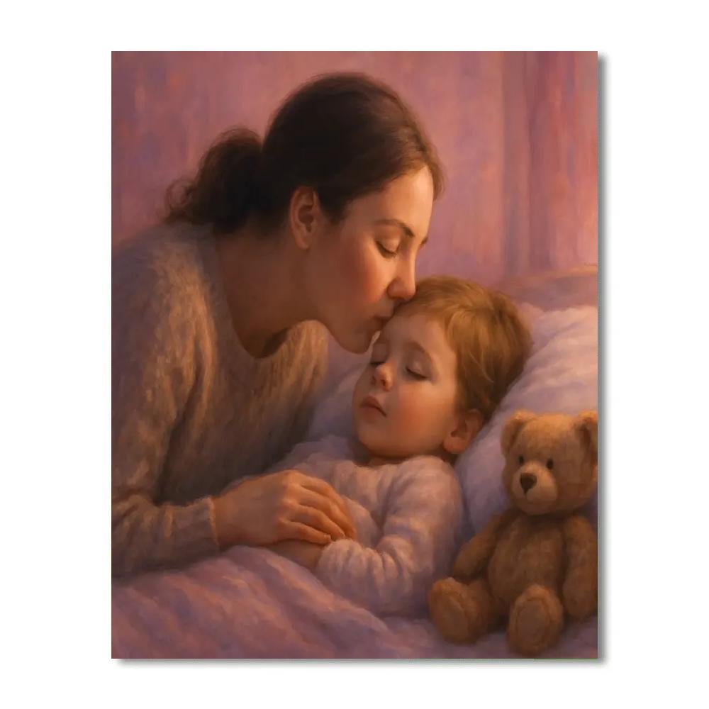 A Mothers Gentle Kiss Goodnight Number painting