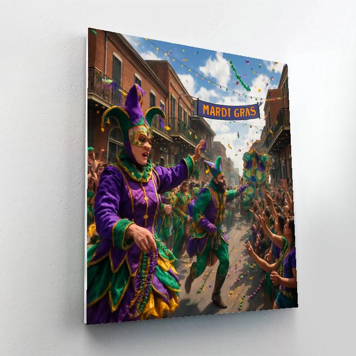 Mardi Gras Colorful Street Parade DIY paint by numbers