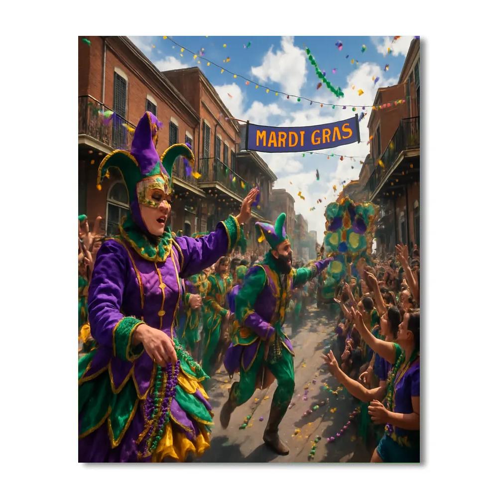 Mardi Gras Colorful Street Parade DIY paint by numbers