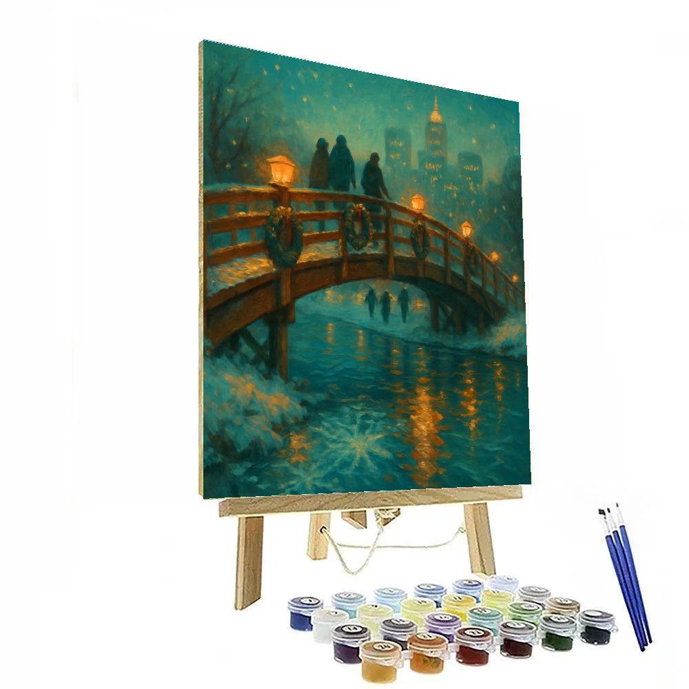 Holiday Lantern Bridge Crossing paint by numbers