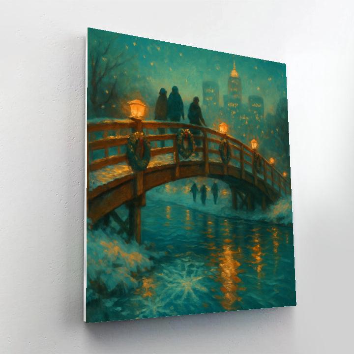 Holiday Lantern Bridge Crossing paint by numbers
