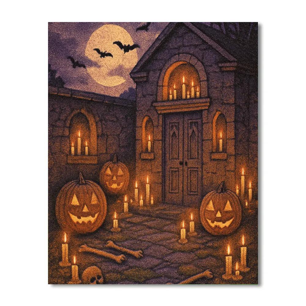 Crypt Lantern Courtyard paint by number