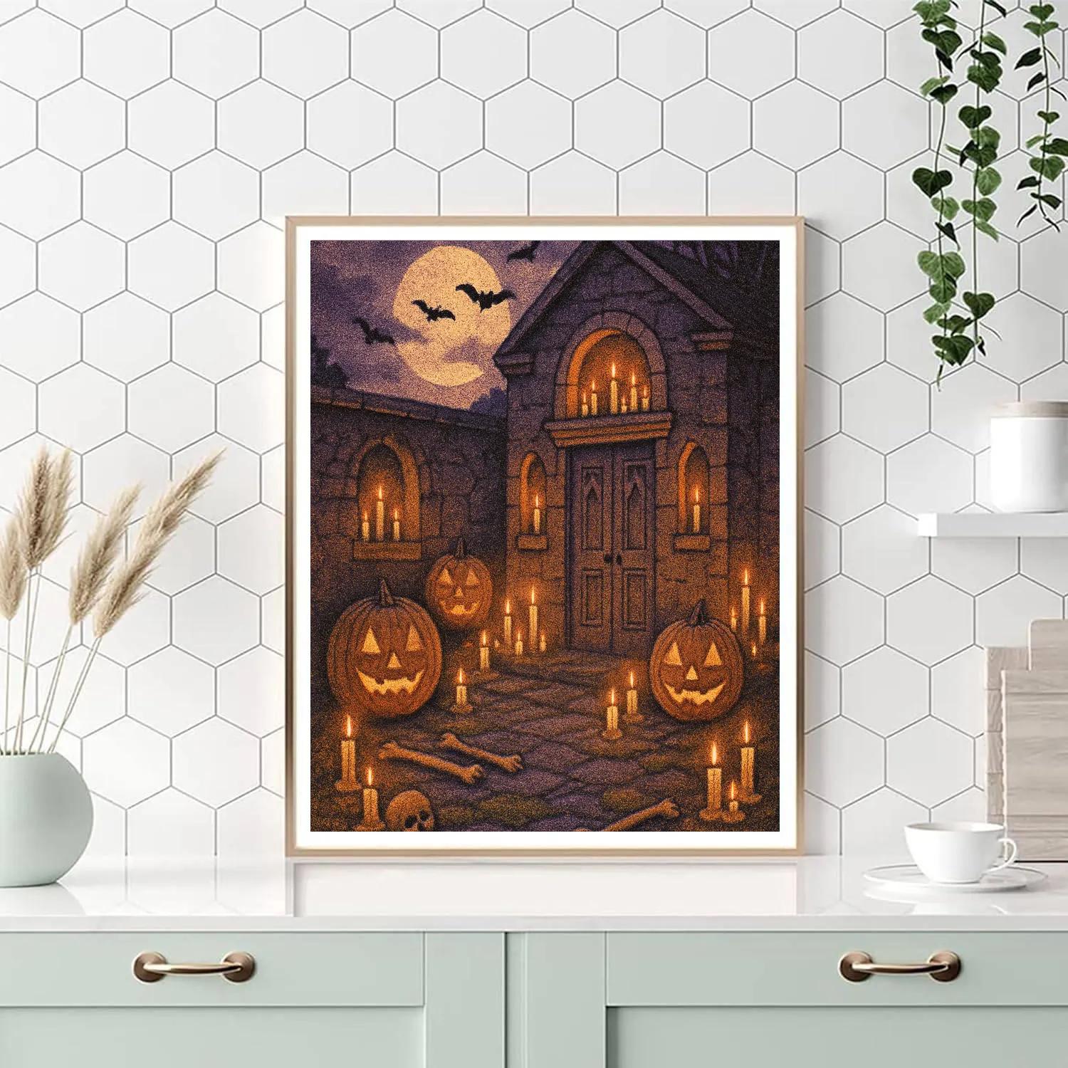 Crypt Lantern Courtyard paint by number