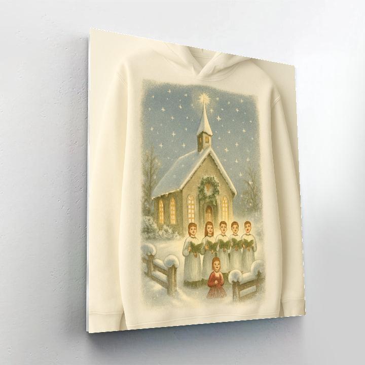 Snowy Chapel Choir At Dusk Paint by numbers kits