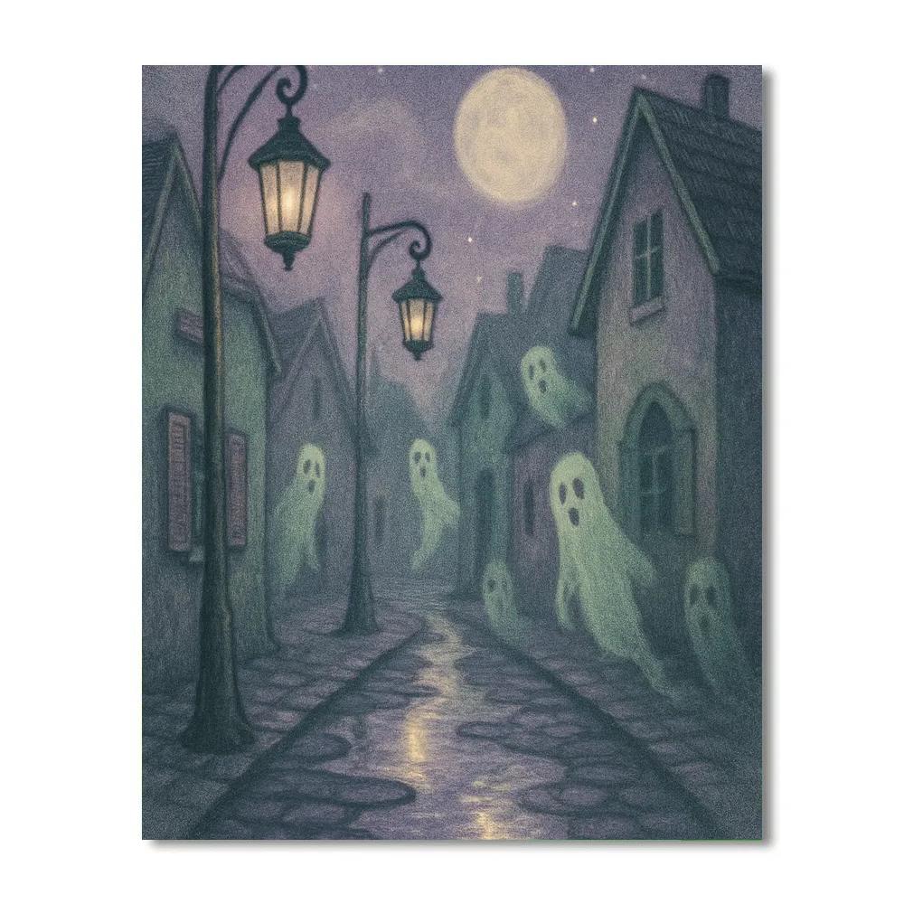 Foggy Lantern Lane Paint by numbers kits