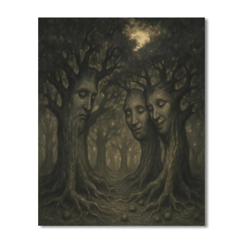 Midnight Thicket Of Whispering Oaks Painting by numbers kit