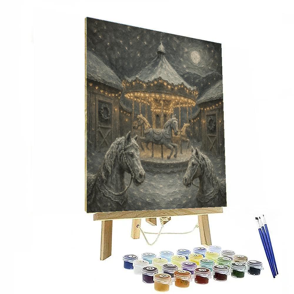 Frostbound Carousel Stables paint by color