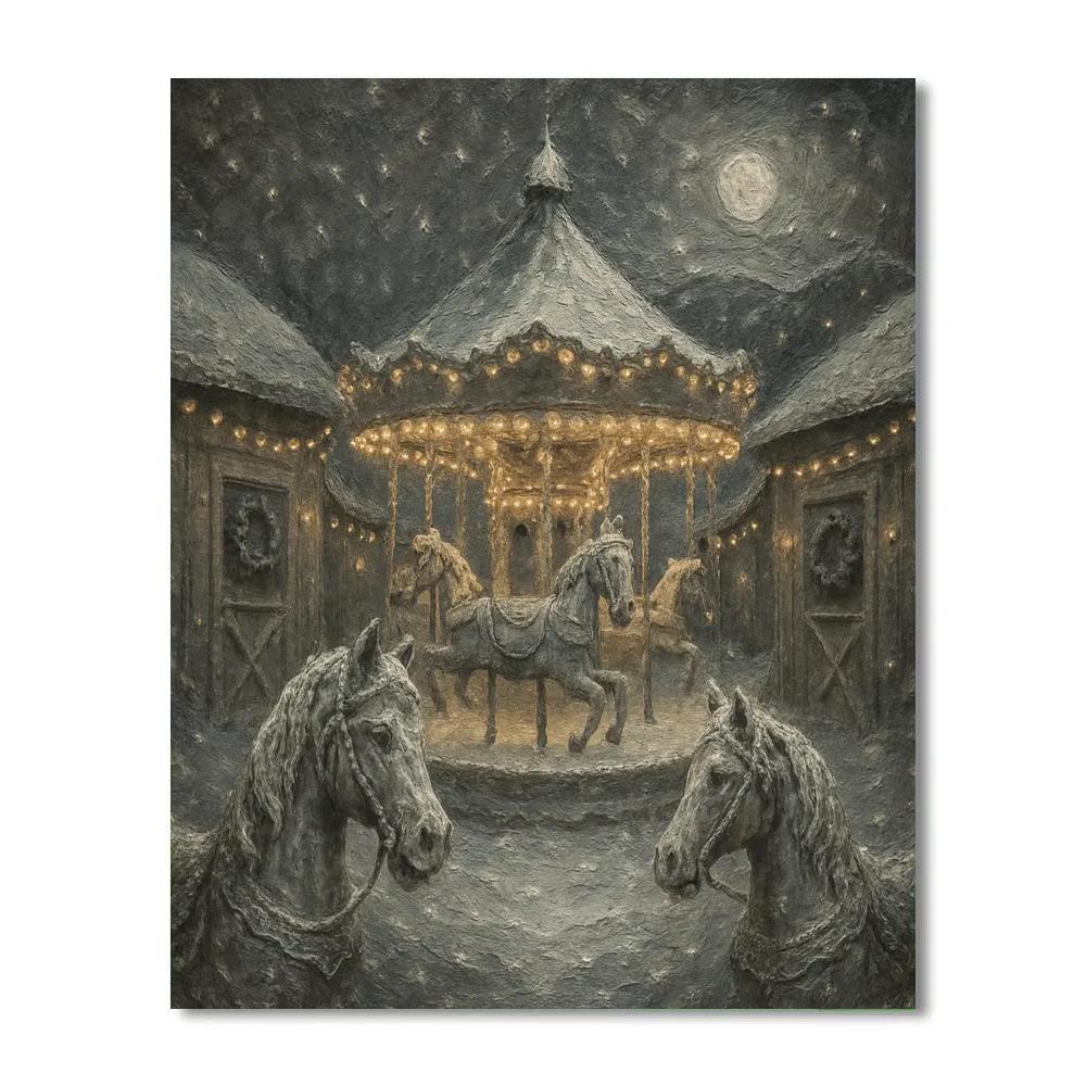 Frostbound Carousel Stables paint by color