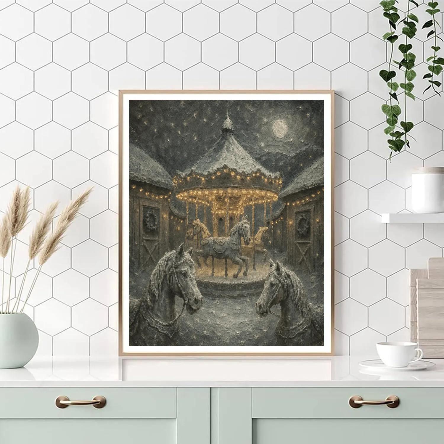 Frostbound Carousel Stables paint by color