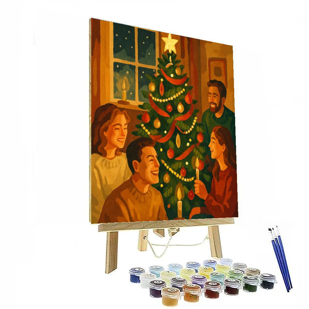 Star Garland Gathering Holiday Paint by numbers art