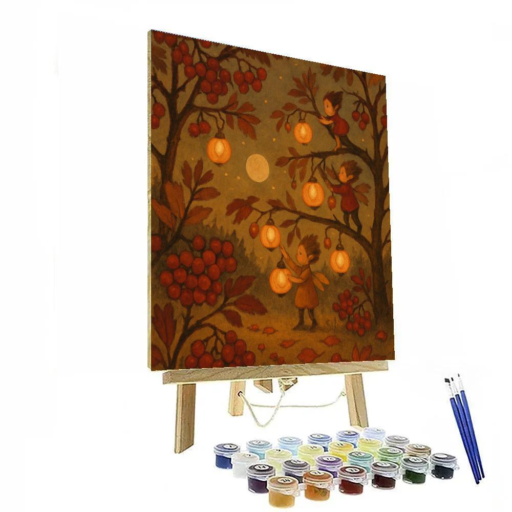 Lanterns In The Rowan Grove painting number kit