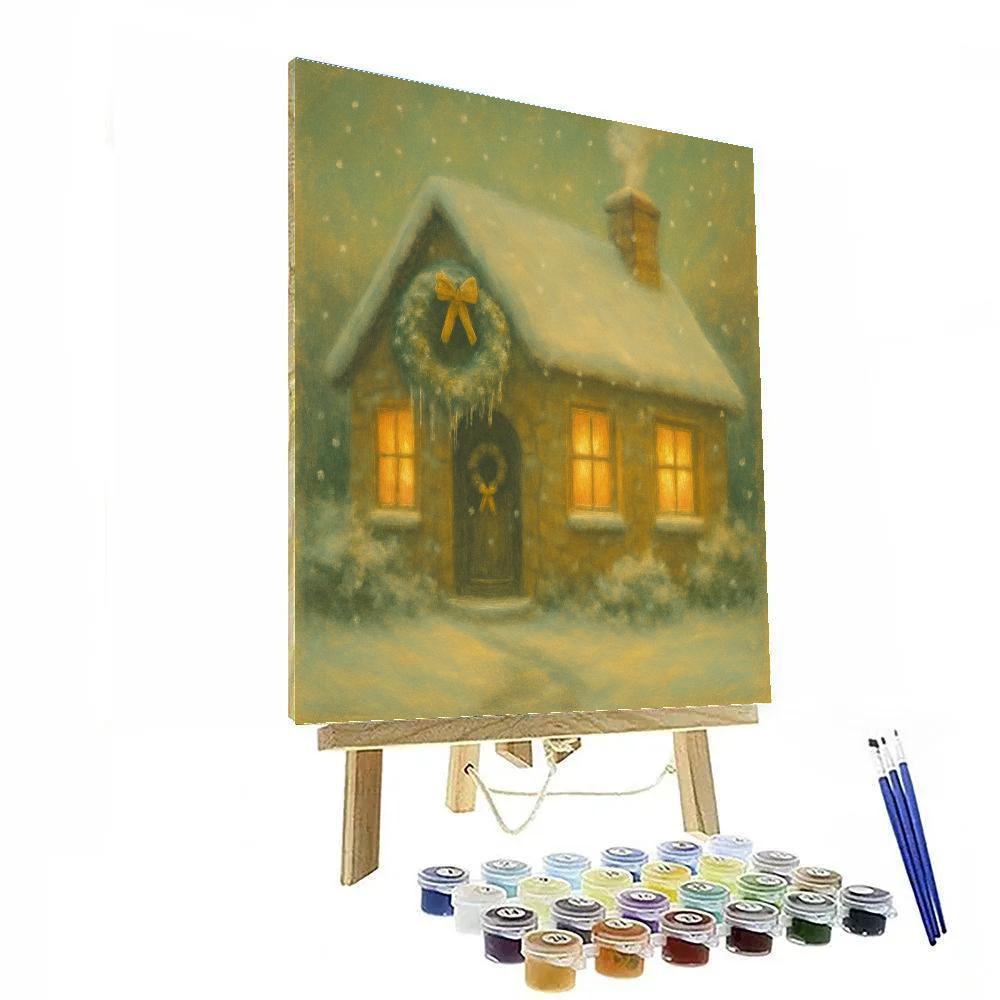 Icicle Wreath Cottage Glow paint by number