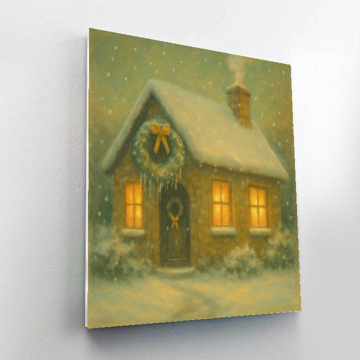 Icicle Wreath Cottage Glow paint by number