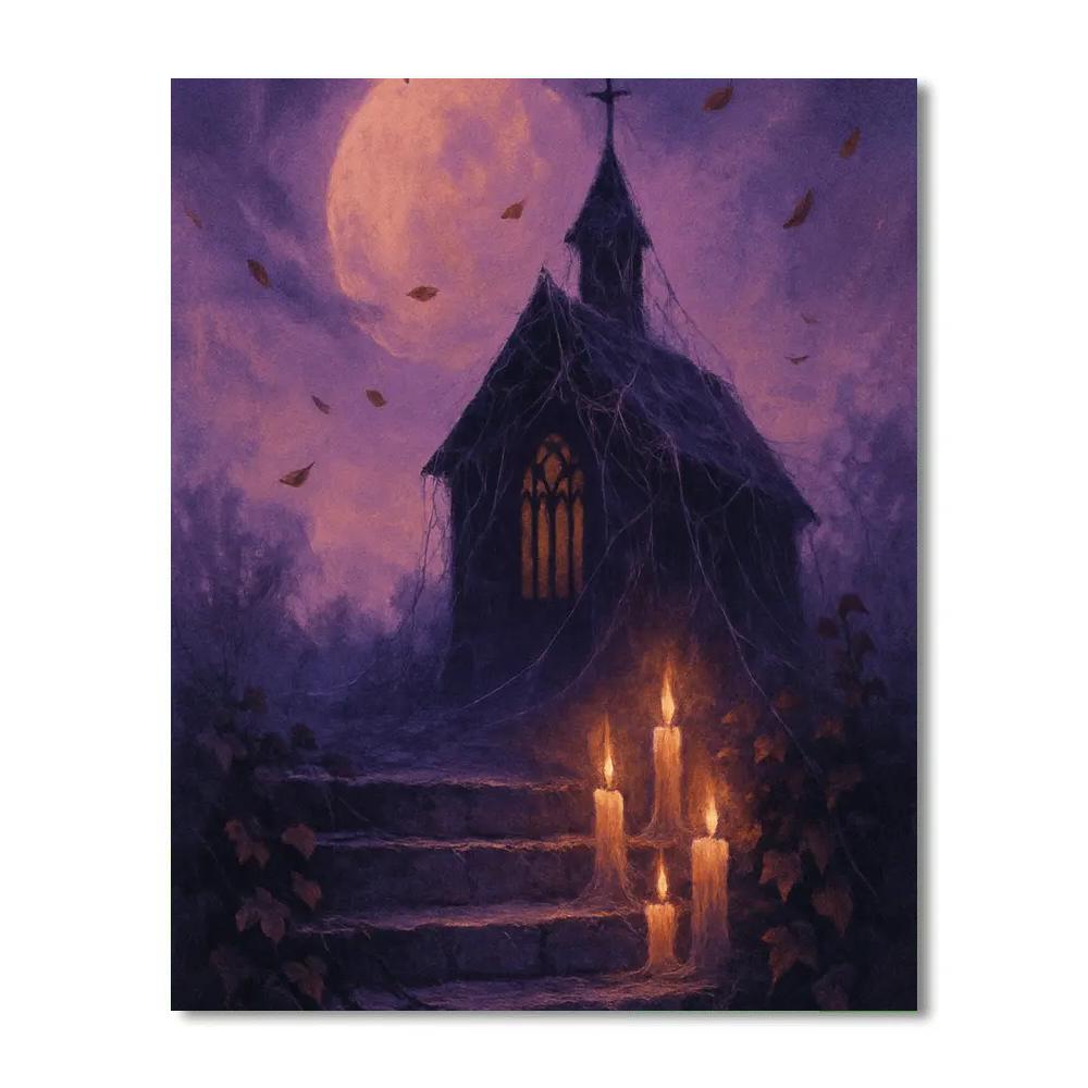 Cobwebbed Chapel Twilight Paint by numbers kits
