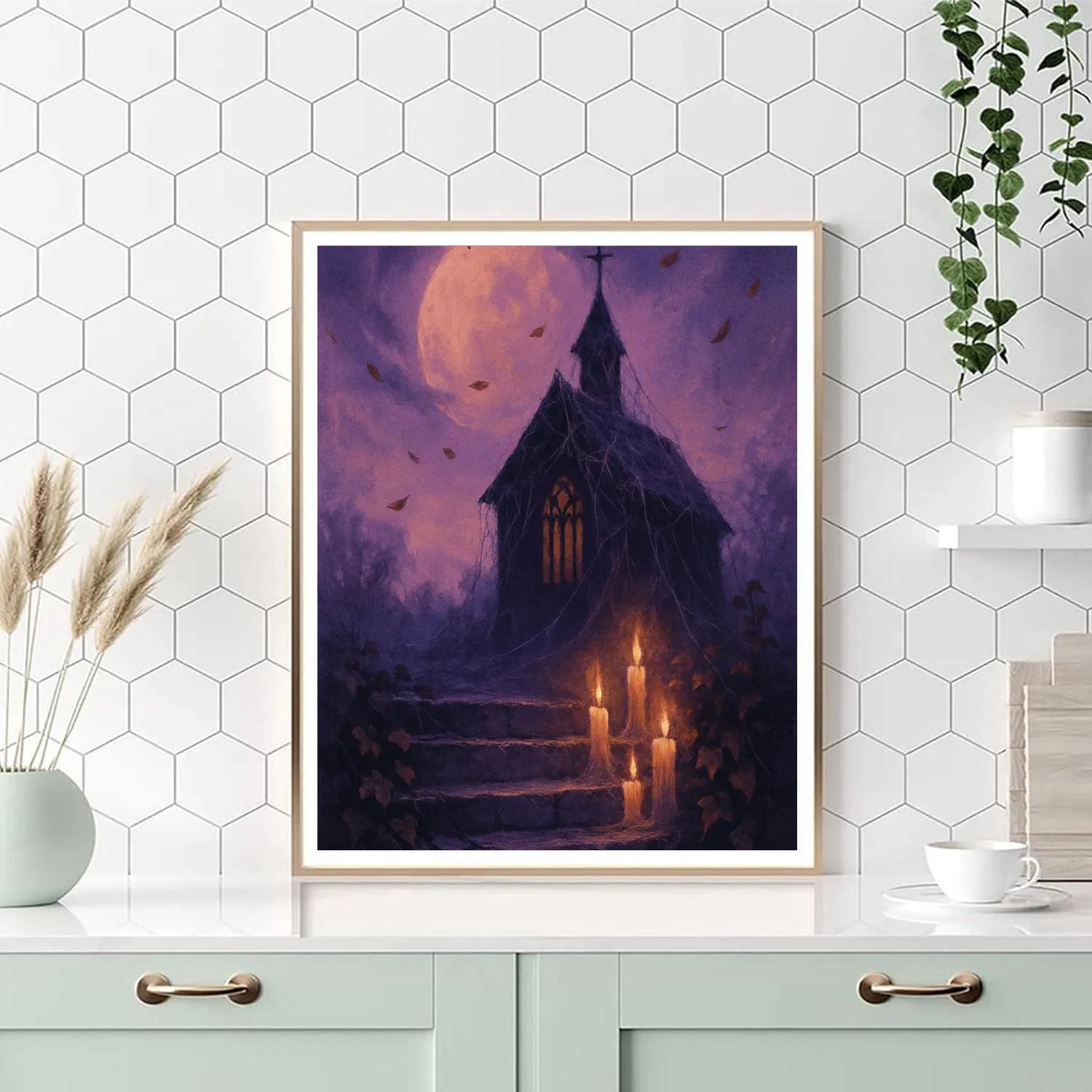 Cobwebbed Chapel Twilight Paint by numbers kits