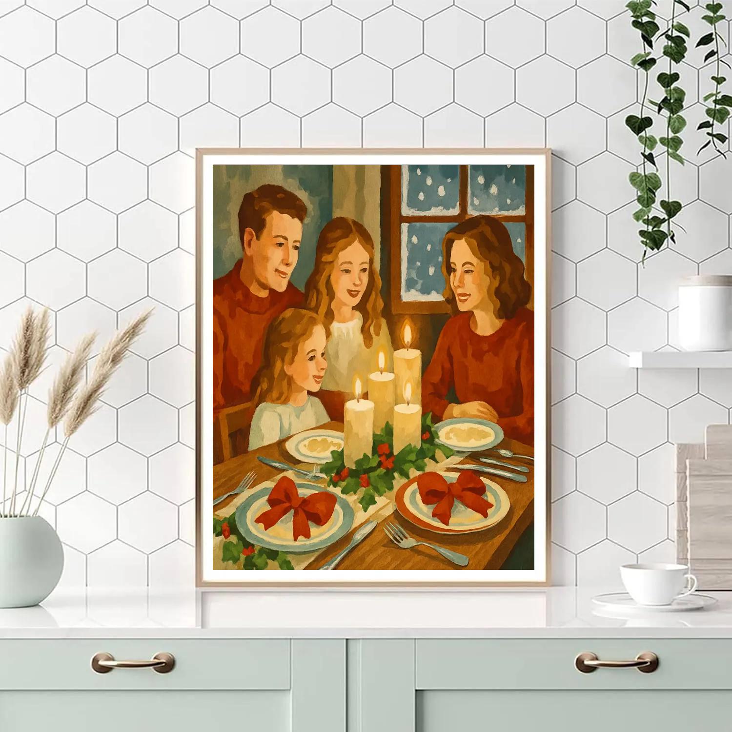 Vintage Candlelit Supper paint by numbers