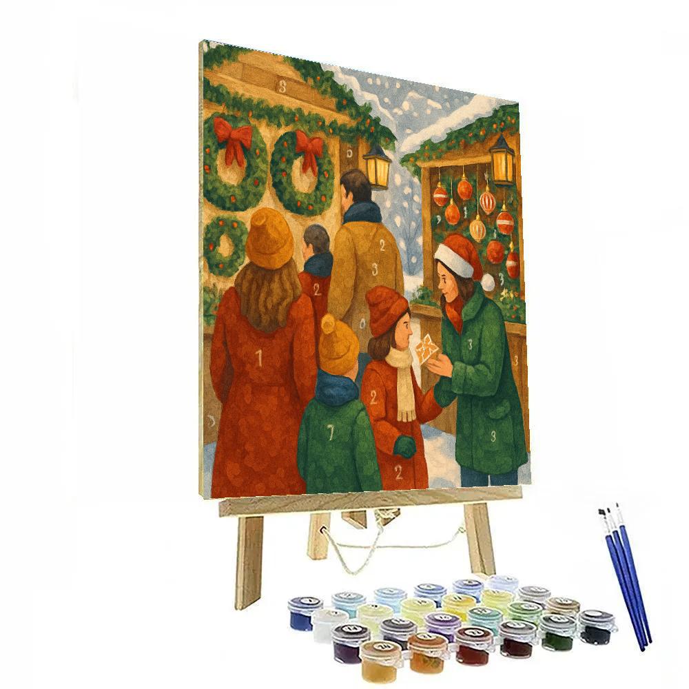 Snowflake Street Festive Market DIY paint by numbers