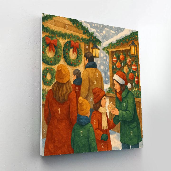 Snowflake Street Festive Market DIY paint by numbers