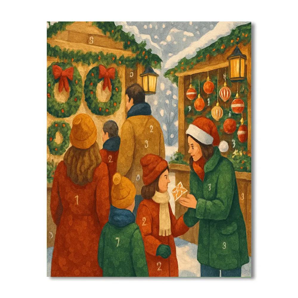 Snowflake Street Festive Market DIY paint by numbers