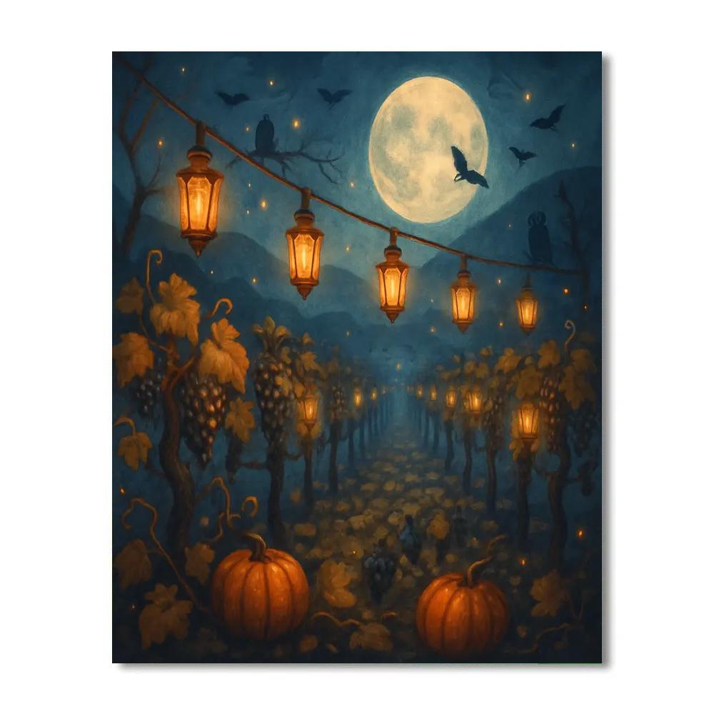 Ghostlight Vineyard Row Number painting