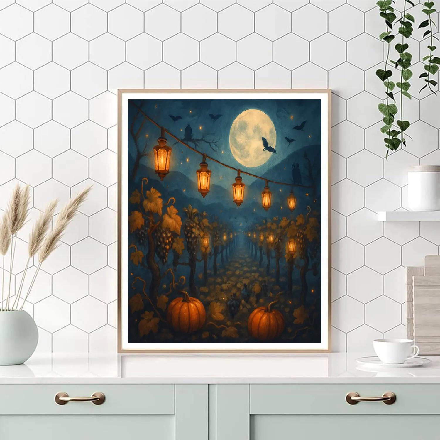Ghostlight Vineyard Row Number painting
