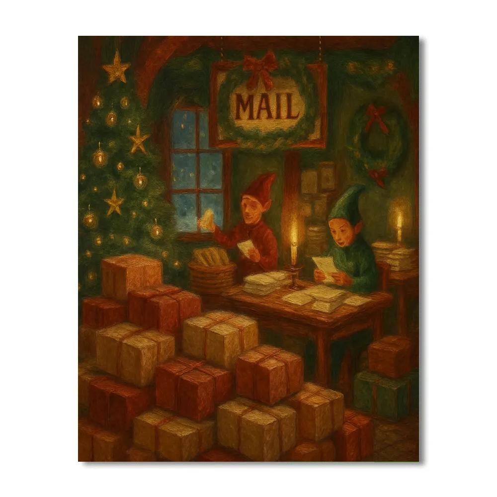 Polar Mailroom Under The Pines Number painting