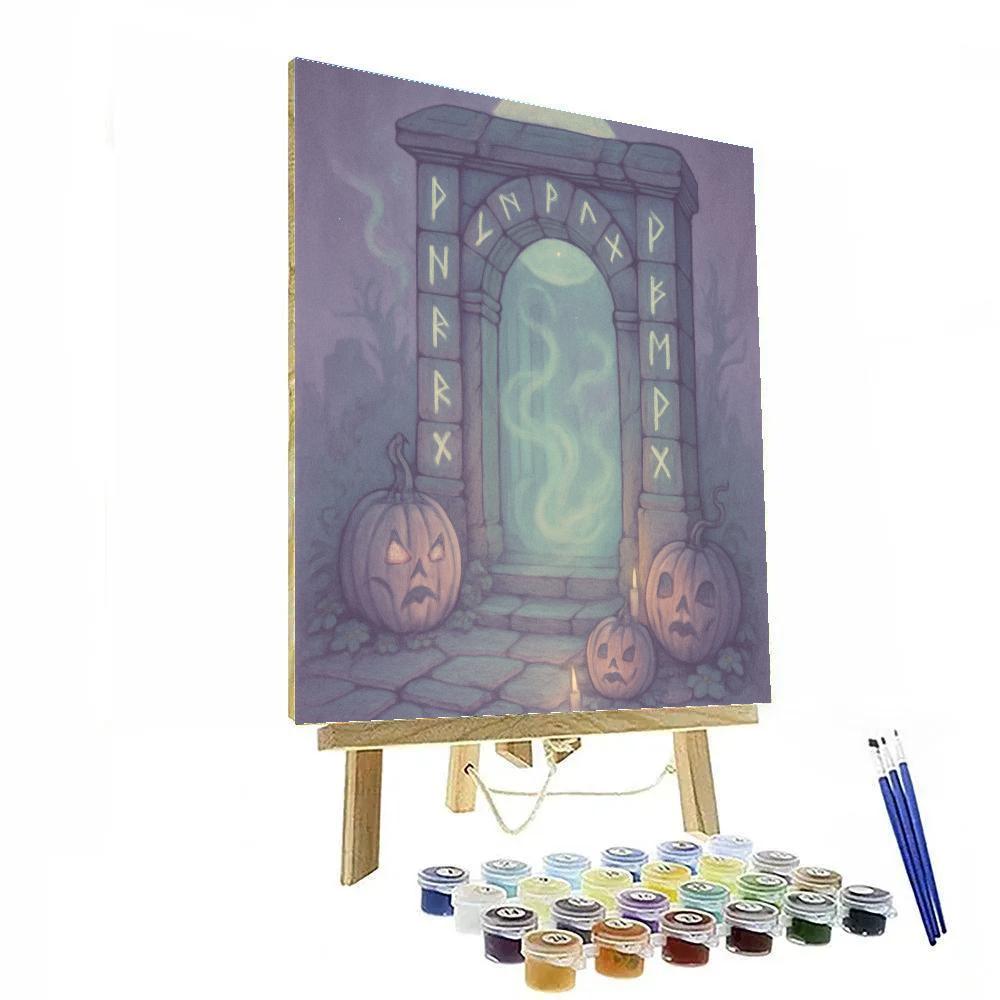 Lanterned Stone Gate Number painting