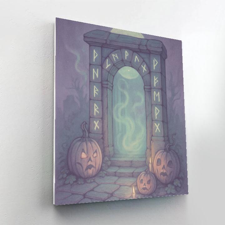 Lanterned Stone Gate Number painting