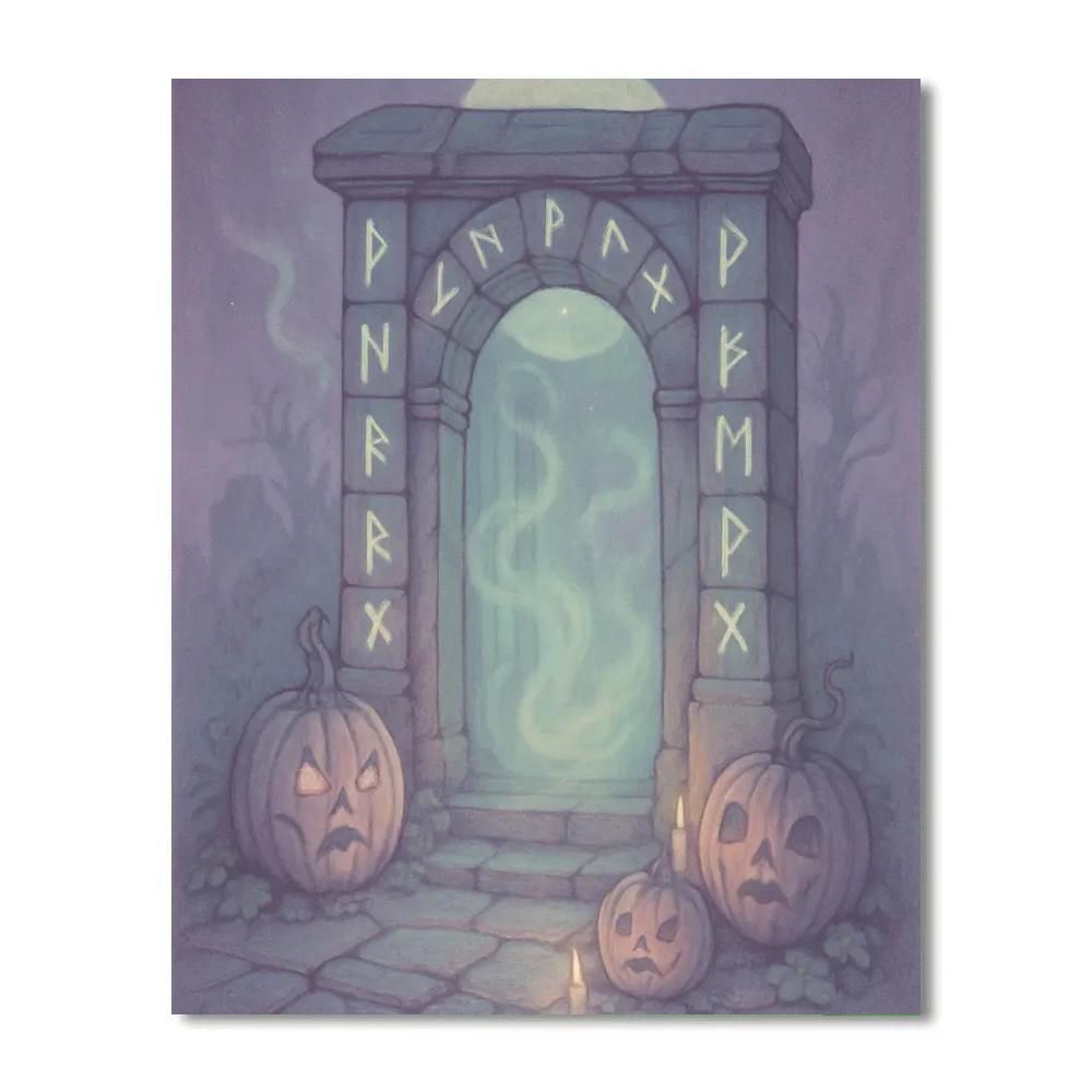 Lanterned Stone Gate Number painting
