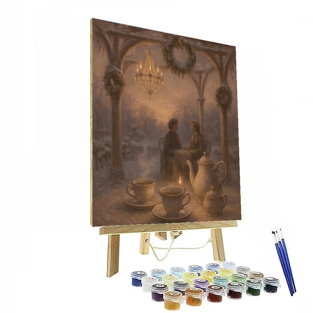 Victorian Snow Tea Garden DIY paint by numbers