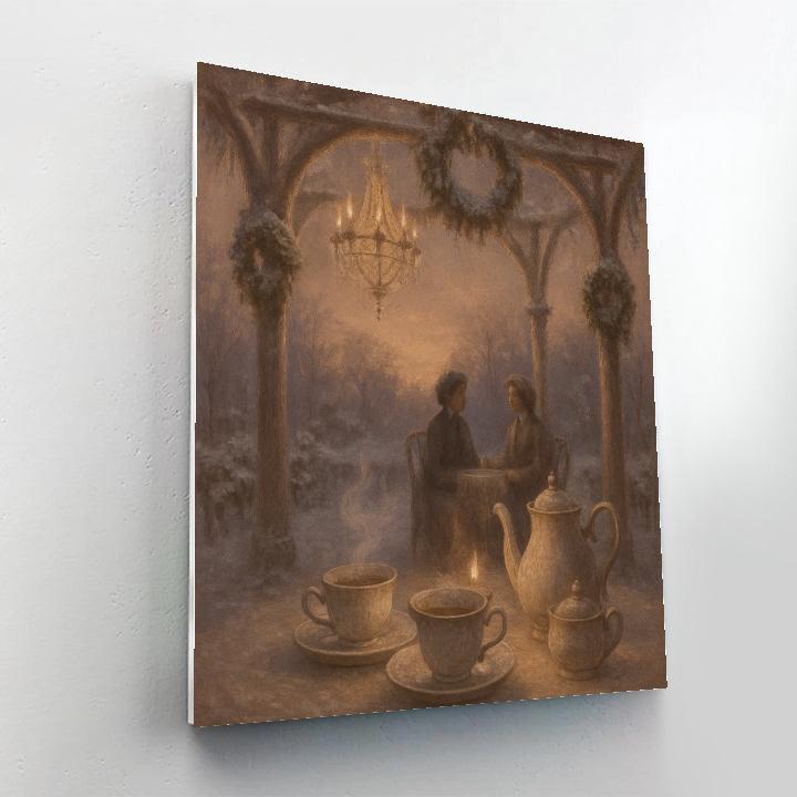 Victorian Snow Tea Garden DIY paint by numbers